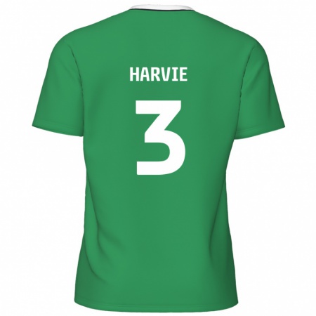 Kandiny Női Daniel Harvie #3 Zöld Fehér Csíkok Idegenbeli Jersey 2024/25 Mez Póló Ing