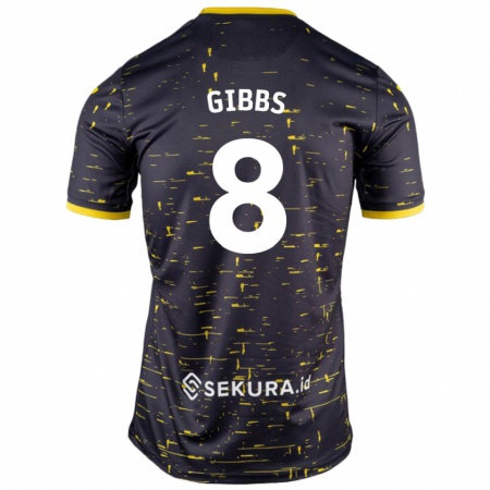 Kandiny Női Liam Gibbs #8 Fekete Sárga Idegenbeli Jersey 2024/25 Mez Póló Ing