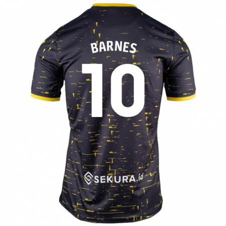 Kandiny Női Ashley Barnes #10 Fekete Sárga Idegenbeli Jersey 2024/25 Mez Póló Ing