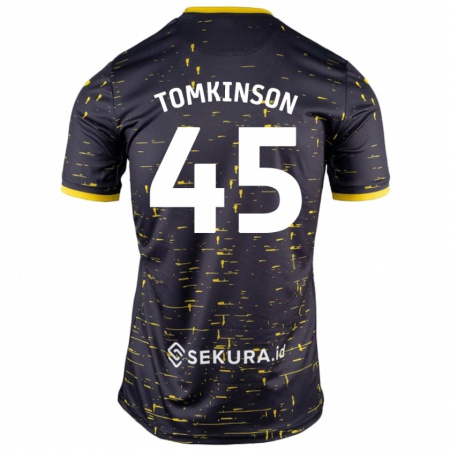 Kandiny Női Jonathan Tomkinson #45 Fekete Sárga Idegenbeli Jersey 2024/25 Mez Póló Ing