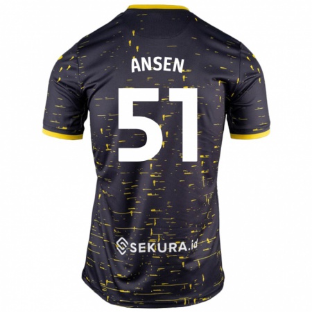 Kandiny Női Caleb Ansen #51 Fekete Sárga Idegenbeli Jersey 2024/25 Mez Póló Ing