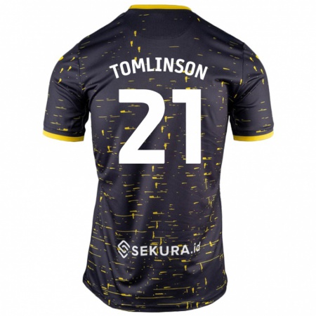 Kandiny Női Lauren Tomlinson #21 Fekete Sárga Idegenbeli Jersey 2024/25 Mez Póló Ing