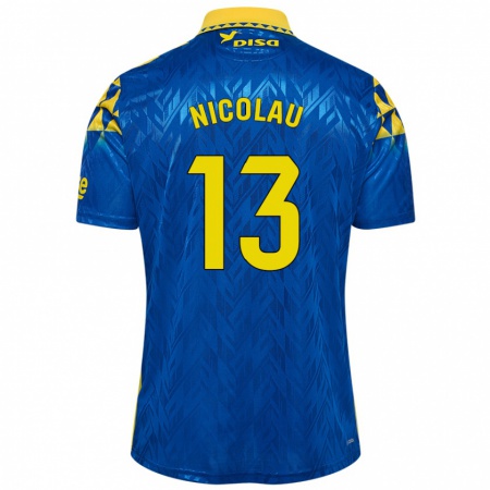 Kandiny Női Nacho Nicolau #13 Kék Sárga Idegenbeli Jersey 2024/25 Mez Póló Ing