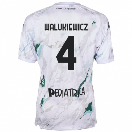 Kandiny Női Sebastian Walukiewicz #4 Szürke Idegenbeli Jersey 2024/25 Mez Póló Ing