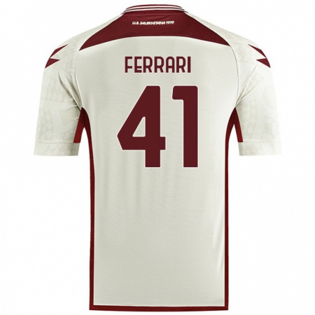 Kandiny Női Tommaso Ferrari #41 Krém Színű Idegenbeli Jersey 2024/25 Mez Póló Ing