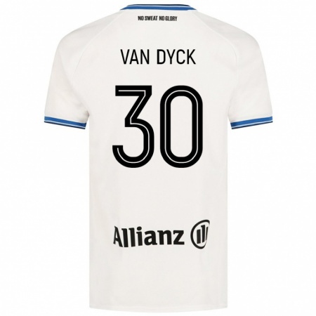 Kandiny Női Nell Van Dyck #30 Fehér Idegenbeli Jersey 2024/25 Mez Póló Ing