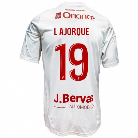 Kandiny Női Ludovic Ajorque #19 Fehér Piros Idegenbeli Jersey 2024/25 Mez Póló Ing