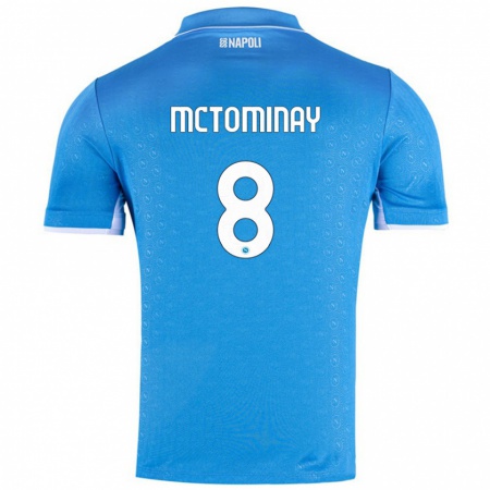 Kandiny Gyermek Scott Mctominay #8 Ég Kék Hazai Jersey 2024/25 Mez Póló Ing