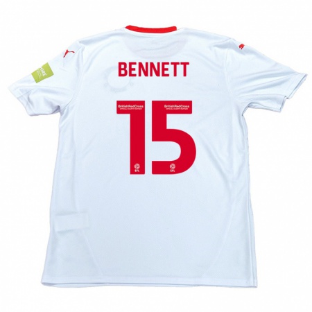 Kandiny Gyermek Rhys Bennett #15 Fehér Idegenbeli Jersey 2024/25 Mez Póló Ing