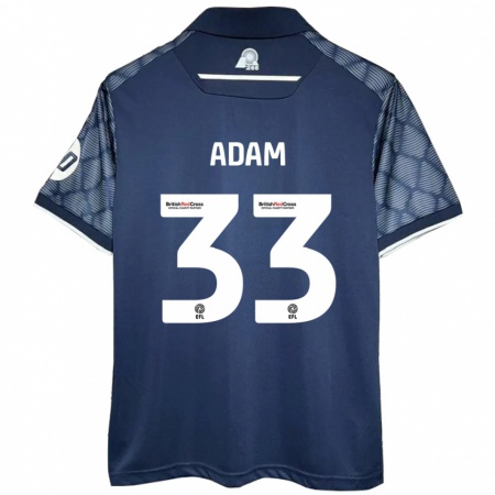 Kandiny Gyermek Josh Adam #33 Fekete Idegenbeli Jersey 2024/25 Mez Póló Ing