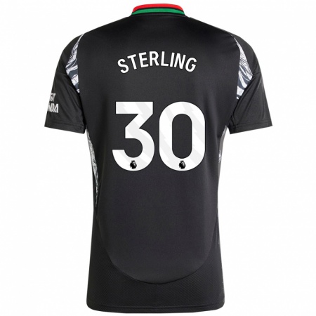 Kandiny Gyermek Raheem Sterling #30 Fekete Idegenbeli Jersey 2024/25 Mez Póló Ing