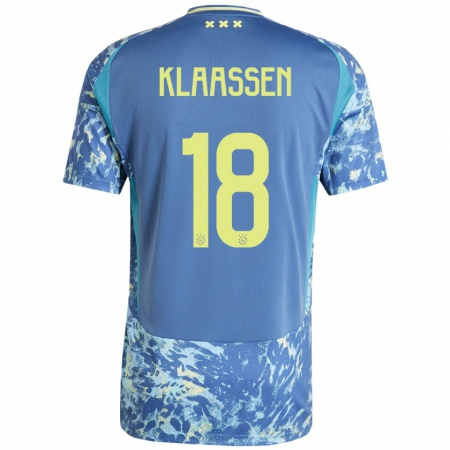 Kandiny Gyermek Davy Klaassen #18 Szürke Kék Sárga Idegenbeli Jersey 2024/25 Mez Póló Ing