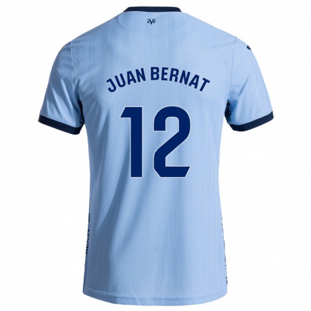 Kandiny Gyermek Juan Bernat #12 Ég Kék Idegenbeli Jersey 2024/25 Mez Póló Ing