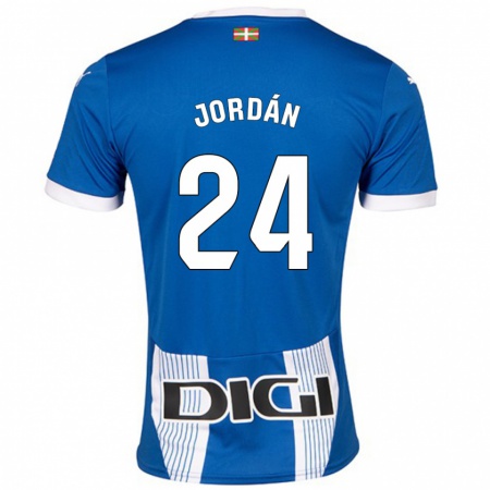 Kandiny Gyermek Joan Jordán #24 Kék Hazai Jersey 2024/25 Mez Póló Ing