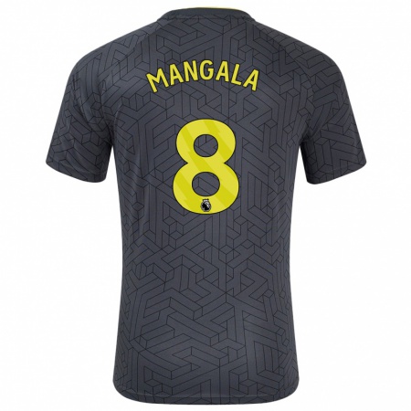 Kandiny Gyermek Orel Mangala #8 Fekete Sárga Idegenbeli Jersey 2024/25 Mez Póló Ing