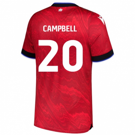 Kandiny Gyermek Chem Campbell #20 Piros Fekete Idegenbeli Jersey 2024/25 Mez Póló Ing