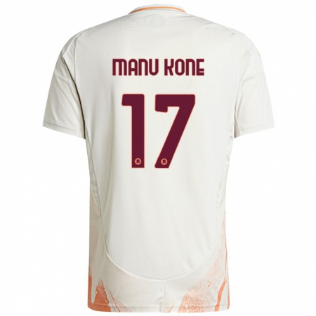 Kandiny Gyermek Manu Koné #17 Krém Fehér Narancs Idegenbeli Jersey 2024/25 Mez Póló Ing