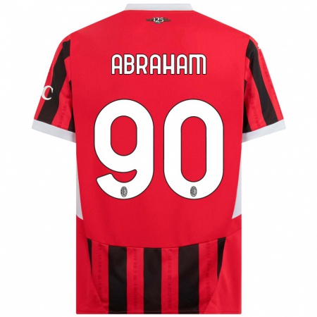 Kandiny Gyermek Tammy Abraham #90 Piros Fekete Hazai Jersey 2024/25 Mez Póló Ing