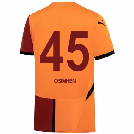 Kandiny Gyermek Victor Osimhen #45 Sárga Piros Hazai Jersey 2024/25 Mez Póló Ing