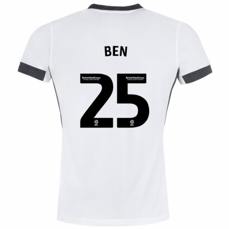 Kandiny Gyermek Ben Davies #25 Fehér Fekete Idegenbeli Jersey 2024/25 Mez Póló Ing