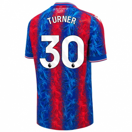 Kandiny Gyermek Matt Turner #30 Piros Kék Csíkok Hazai Jersey 2024/25 Mez Póló Ing