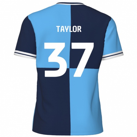 Kandiny Gyermek Caleb Taylor #37 Égszínkék Sötétkék Hazai Jersey 2024/25 Mez Póló Ing