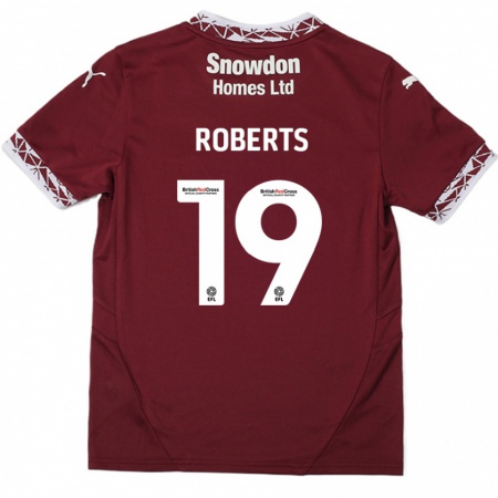 Kandiny Gyermek Tyler Roberts #19 Burgundia Hazai Jersey 2024/25 Mez Póló Ing