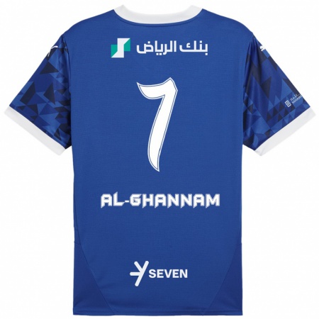 Kandiny Gyermek Khalid Al-Ghannam #7 Sötétkék Fehér Hazai Jersey 2024/25 Mez Póló Ing