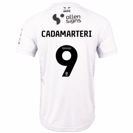 Kandiny Gyermek Bailey Cadamarteri #9 Piros Fehér Idegenbeli Jersey 2024/25 Mez Póló Ing