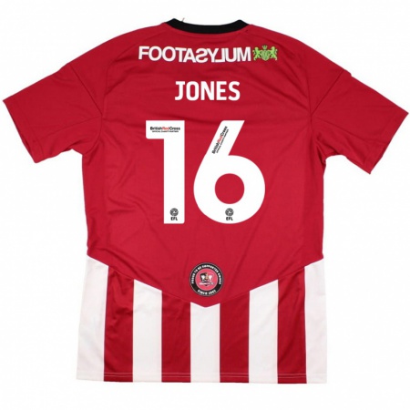 Kandiny Gyermek Patrick Jones #16 Piros Fehér Hazai Jersey 2024/25 Mez Póló Ing