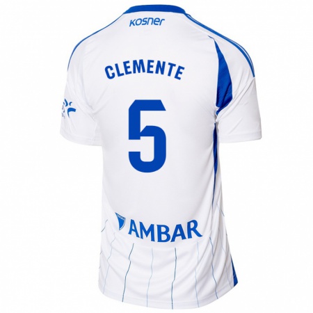 Kandiny Gyermek Enrique Clemente #5 Piros Fehér Hazai Jersey 2024/25 Mez Póló Ing