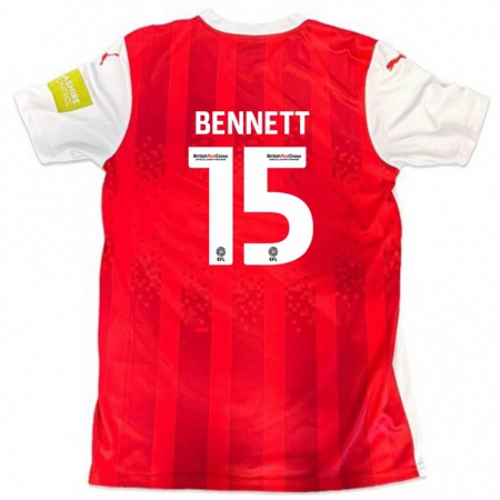 Kandiny Férfi Rhys Bennett #15 Piros Fehér Hazai Jersey 2024/25 Mez Póló Ing