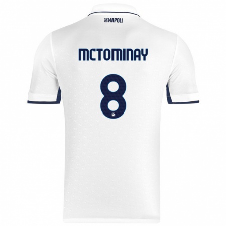 Kandiny Férfi Scott Mctominay #8 Fehér Royal Blue Idegenbeli Jersey 2024/25 Mez Póló Ing