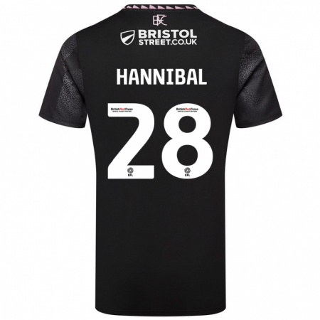 Kandiny Férfi Hannibal #28 Fekete Idegenbeli Jersey 2024/25 Mez Póló Ing