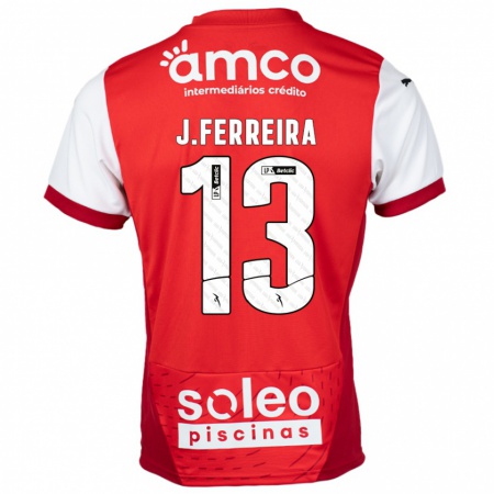 Kandiny Férfi João Ferreira #13 Piros Fehér Hazai Jersey 2024/25 Mez Póló Ing