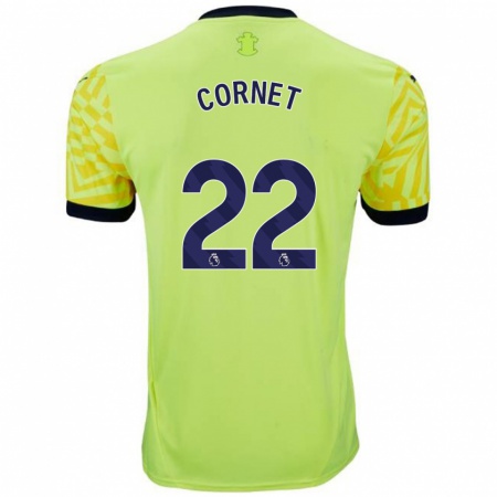 Kandiny Férfi Maxwel Cornet #22 Sárga Idegenbeli Jersey 2024/25 Mez Póló Ing