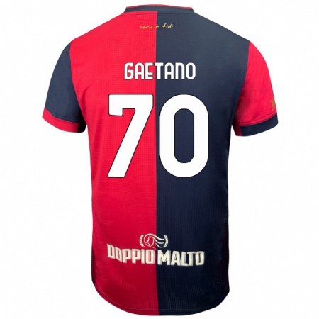 Kandiny Férfi Gianluca Gaetano #70 Piros Sötétebb Kék Hazai Jersey 2024/25 Mez Póló Ing