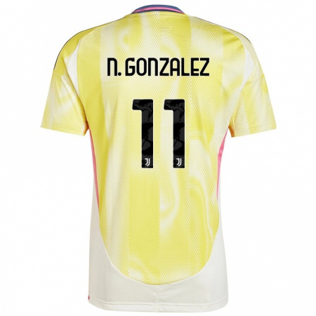 Kandiny Férfi Nico González #11 Napsárga Idegenbeli Jersey 2024/25 Mez Póló Ing