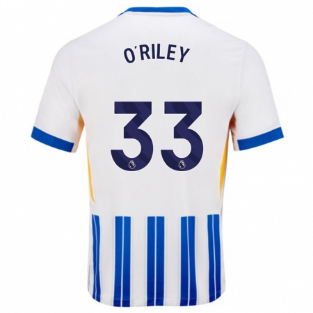 Kandiny Férfi Matt O'riley #33 Fehér Kék Csíkos Hazai Jersey 2024/25 Mez Póló Ing