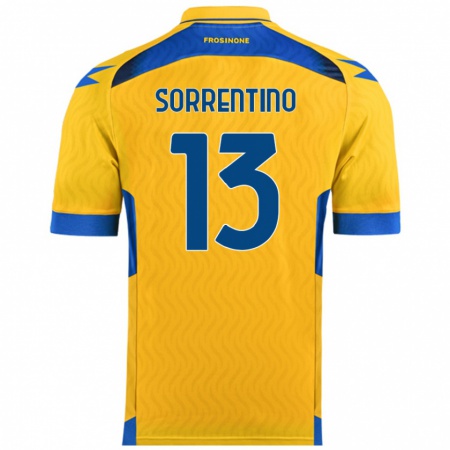 Kandiny Férfi Alessandro Sorrentino #13 Sárga Hazai Jersey 2024/25 Mez Póló Ing