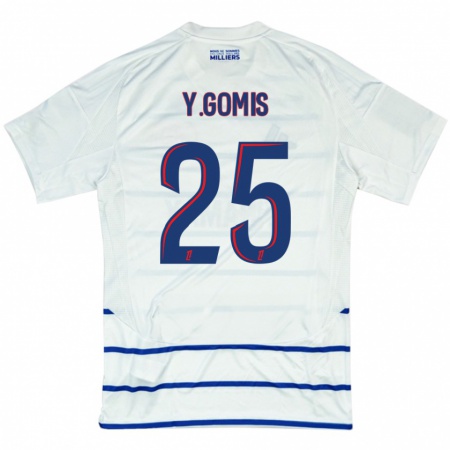 Kandiny Férfi Yoni Gomis #25 Fehér Kék Idegenbeli Jersey 2024/25 Mez Póló Ing