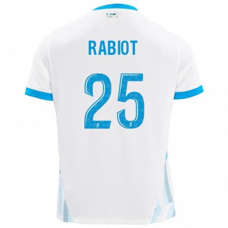 Kandiny Női Adrien Rabiot #25 Fehér Ég Kék Hazai Jersey 2024/25 Mez Póló Ing