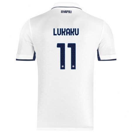 Kandiny Női Romelu Lukaku #11 Fehér Royal Blue Idegenbeli Jersey 2024/25 Mez Póló Ing