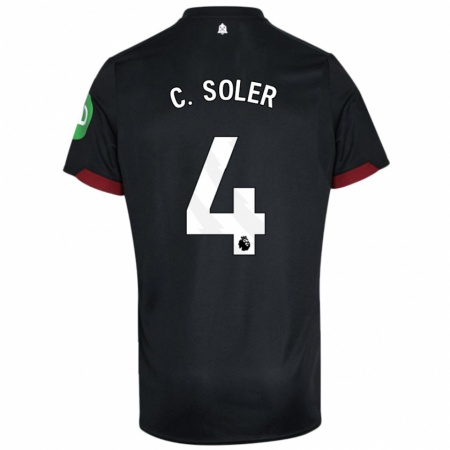 Kandiny Női Carlos Soler #4 Fekete Fehér Idegenbeli Jersey 2024/25 Mez Póló Ing