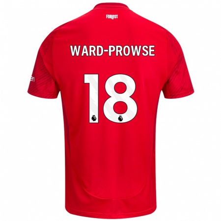 Kandiny Női James Ward-Prowse #18 Piros Fehér Hazai Jersey 2024/25 Mez Póló Ing