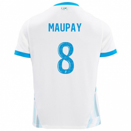 Kandiny Női Neal Maupay #8 Fehér Ég Kék Hazai Jersey 2024/25 Mez Póló Ing